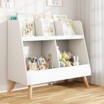 White-bookshelf-and-toy-organizer